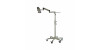 Floor stand shown in upper position with optional System 273 microscope and LED3000 ring light