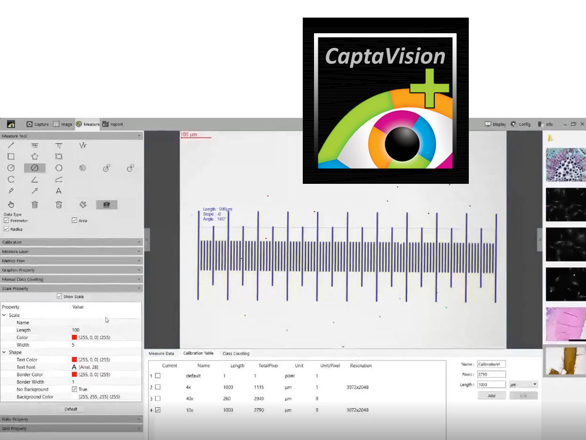 CaptaVision+ software interface